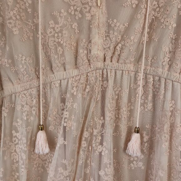 BAE Dress Womens M Pink Blush Lace Cottage Core Fairy Feminine Victorian NEW - Picture 10 of 16